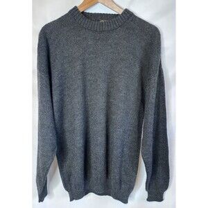 Vintage Peruvian Dannita Sweater Men Baby Alpaca  Crew Neck Wool Gray Men's Soft